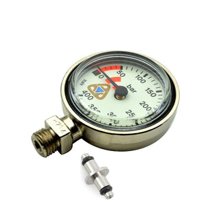 Scuba Diving SPG,Tech Diving Pressure Gauge,2" (5.1 cm) Brass ,Made In Italy