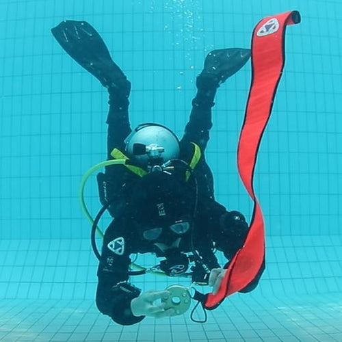 AKUANA Hi-Viz 6,5'' Wide Scuba Diving Surface Marker Boje (SMB) Sicherheitswurst + Fingerspule mit Edelstahl-Doppelendkappe